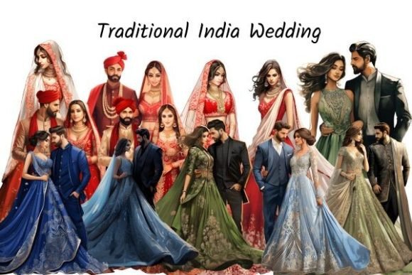 Designing with Vibrance: The Traditional Indian Wedding Clipart Collection