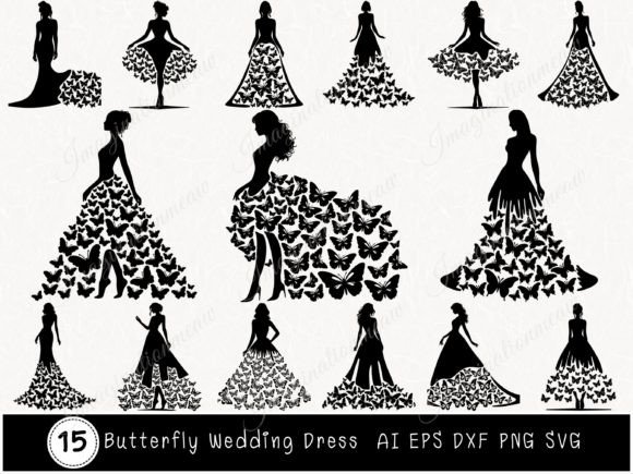 Designing with Wings: The Butterfly Wedding Dress Svg Cut File