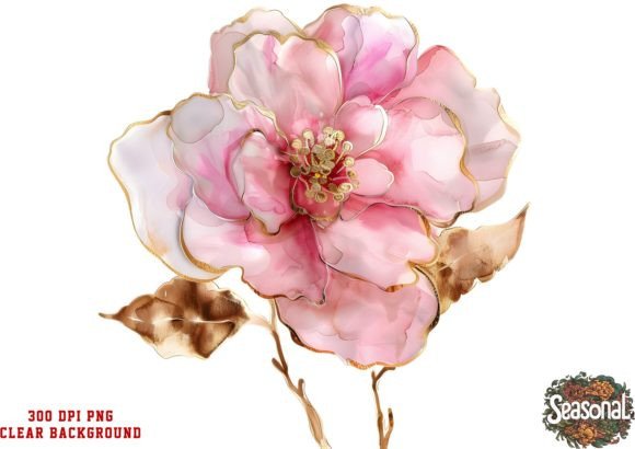 Elegant Pink Wedding Flower Clipart: Your Spring Design Toolkit