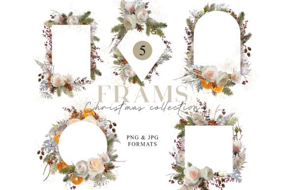 Elegant Wedding Frames Rose Flowers Clipart PNG