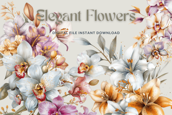 Elevate Your Designs with Watercolor Floral Graphics