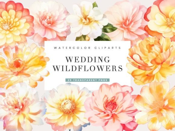Elevate Your Designs with Watercolor Wedding Wildflowers Clipart