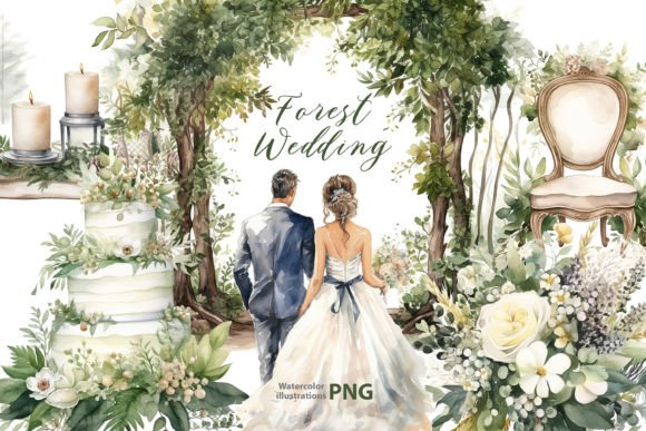 Enchanting Forest Wedding Clipart for Your Projects