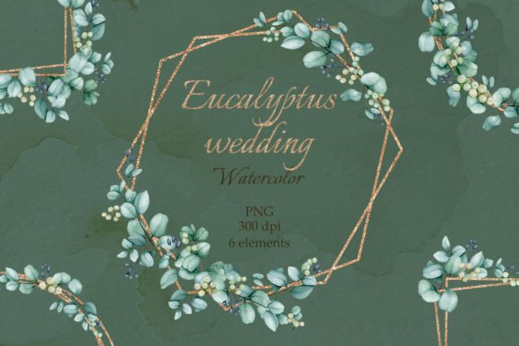 Eucalyptus Wedding: Golden Frames for Elegant Design