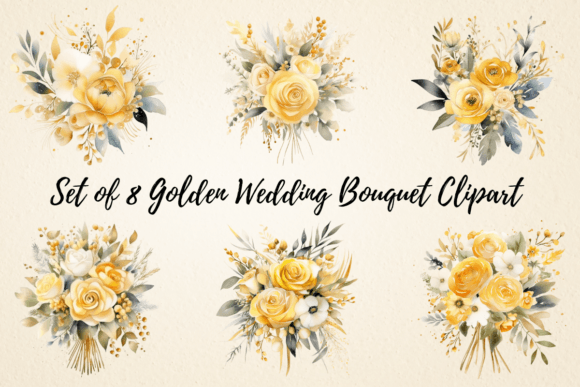 Golden Wedding Bouquet Sublimation: Your Ultimate Design Asset