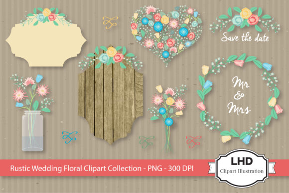 Rustic Wedding Clipart: Floral Elements for Your Projects