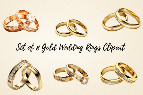 Timeless Elegance: Unlocking the Gold Wedding Ring Clipart Bundle