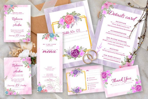 Watercolor Flowers Wedding Set: A Designer's Guide to Elegant Invitations