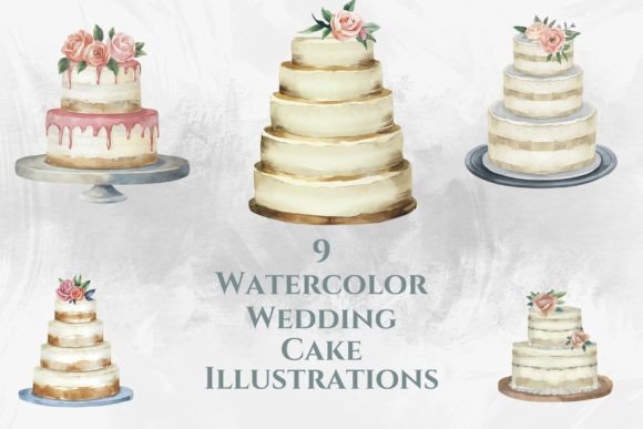 Watercolor Wedding Cake Collection: A Creative Asset for Designers