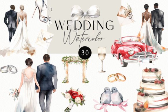 Watercolor Wedding Clipart Collection: Essential Design Assets