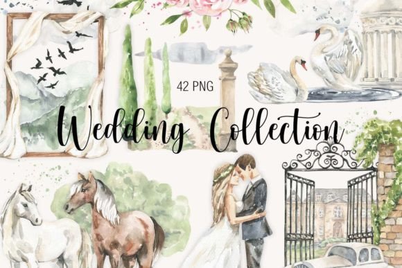 Watercolor Wedding Collection Clipart: Your Creative Toolkit