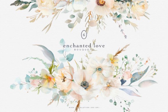 Watercolor Wedding Flowers Clipart: Elegant Ivory & White Florals