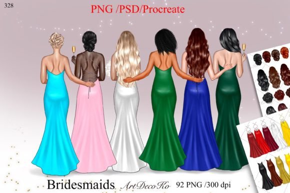 Wedding Clipart Bride with Bridesmaids: A Designer's Go-To Asset